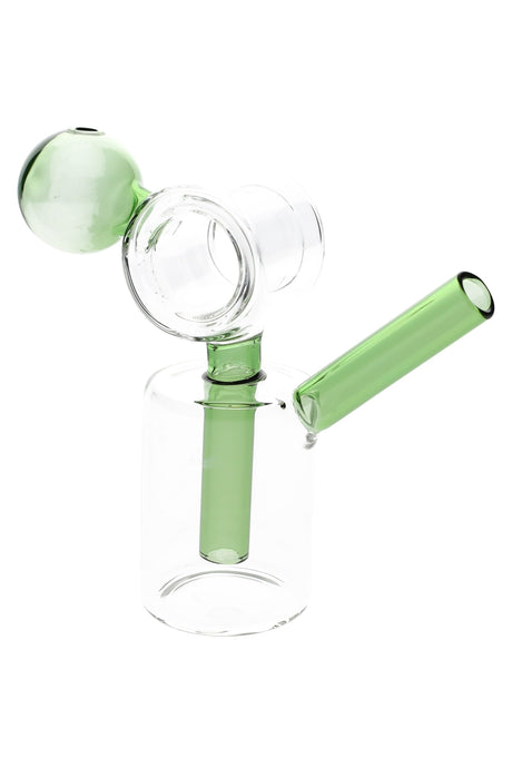 Colored Glass Donut Recycler Oil Burner “Loop Mini” – 4″ – Assorted Colors