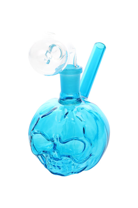 Colored Glass Pumpkin Skull Oil Burner “Spooky Gourd” – 3½″ – Glass-on-Glass – Assorted Colors