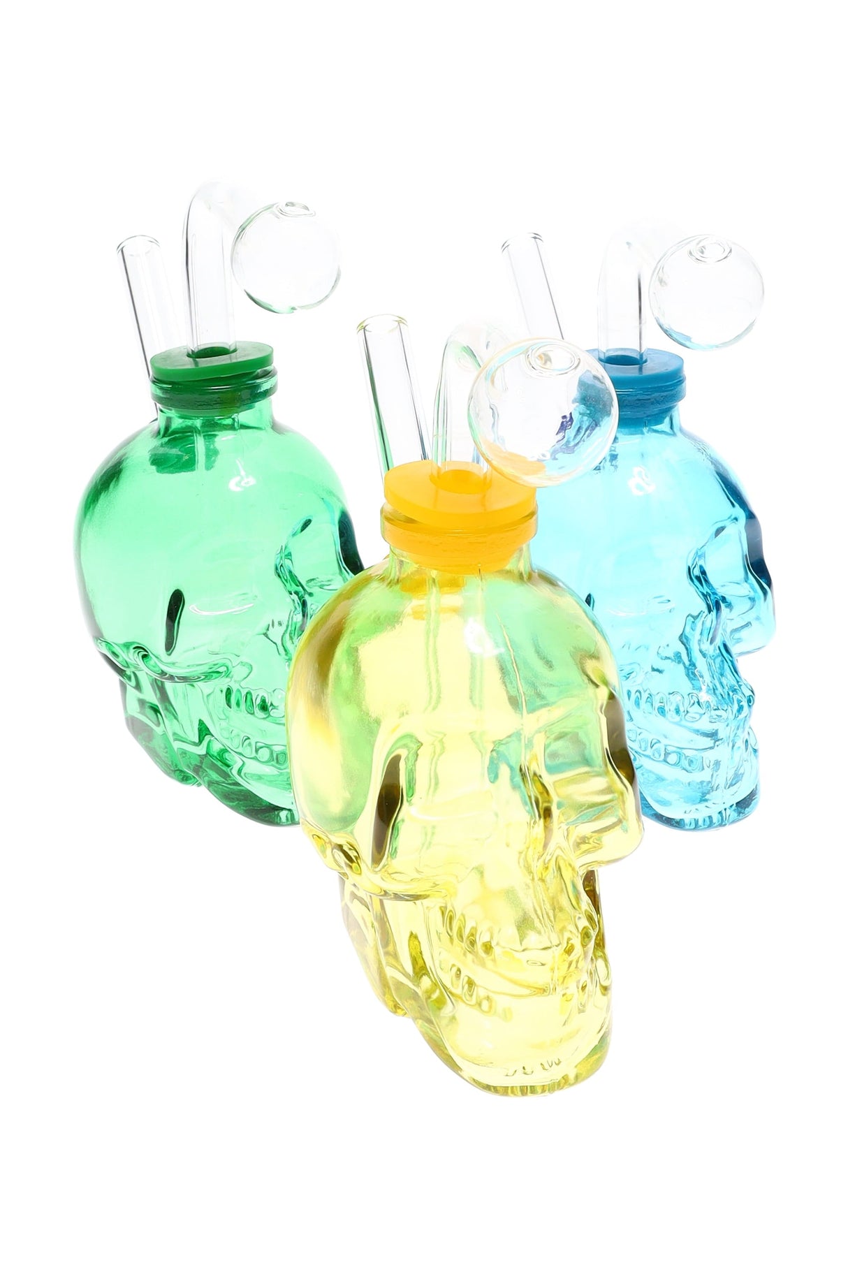 Thick Glass Skull Oil Burner Rig “Bone Chiller” – Assorted Colors – US-Made