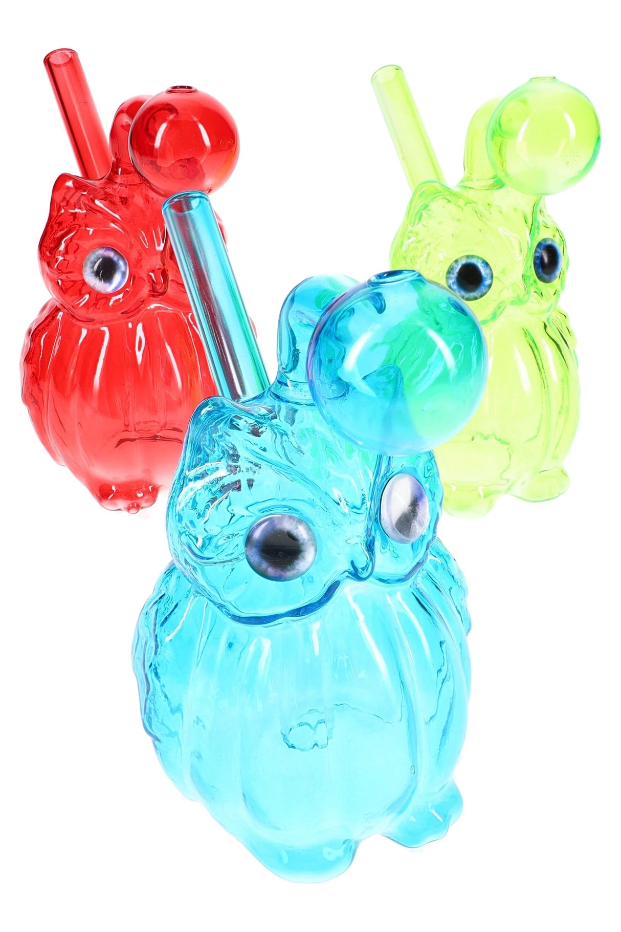 Glass Owl Oil Burner Rig “Hoot Scout” – 4″ – Assorted Colors