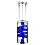 1Stop Glass 16" Glycerin Bong with Blue Inline Perc, Front View on White Background