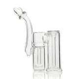 1Stop Glass 6" Clear Double Chamber Bubbler, Glass on Glass Joint, Front View