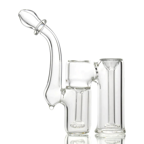 1Stop Glass 6" Clear Double Chamber Bubbler, Portable Design, Front View