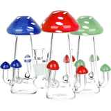 Old School Toadstool Glass Water Pipe | 6" | 14mm F | Colors Vary