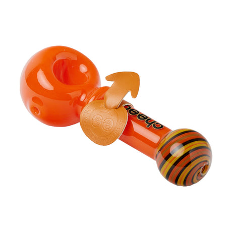 Cheech Glass 4.5" Orange Solid Hand Pipe with Swirl Design - Top View