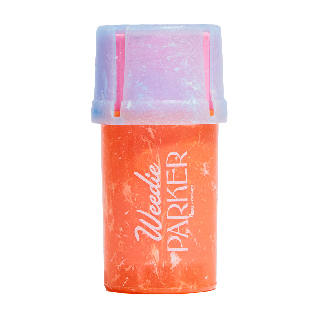 Edie Parker 3-piece grinder and storage case in a compact, portable design