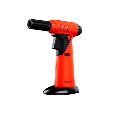 Maven Torch Tornado in Orange - Windproof Jet Flame with Safety Lock & Adjustable Flame, Side View