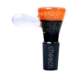 Cheech Glass 2" Transparent Orange Dichro Bowl Slide for Bongs, Front View