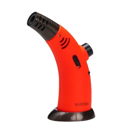 Maven Torch Firehorn in Neon Orange with Adjustable Flame and Safety Lock - Side View