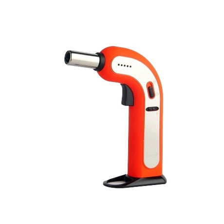 Maven Torch Viper 8" Dual-Tone Table Torch in Orange with Windproof Jet Flame, Side View