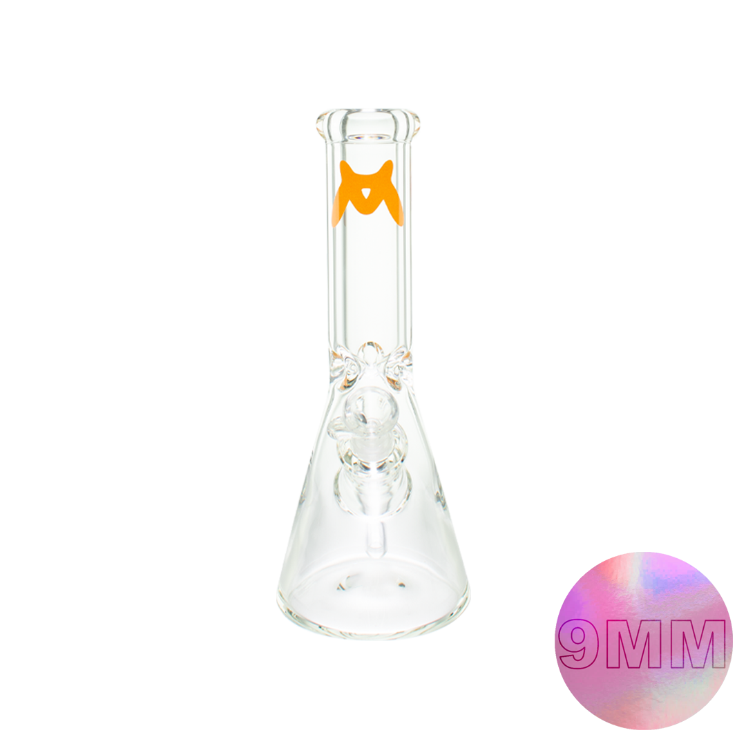 MAV Glass 12" Classic Beaker Bong with 9mm Thick Borosilicate Glass, Front View on White Background