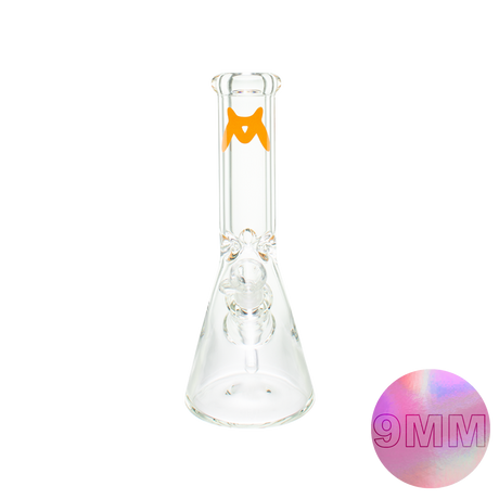 MAV Glass 12" Classic Beaker Bong with 9mm Thick Borosilicate Glass, Front View on White Background