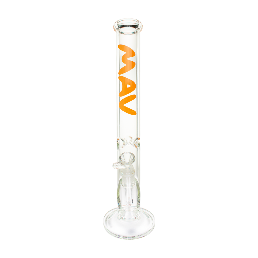 MAV Glass 18" Classic Straight Bong in Borosilicate with Clear Glass - Front View