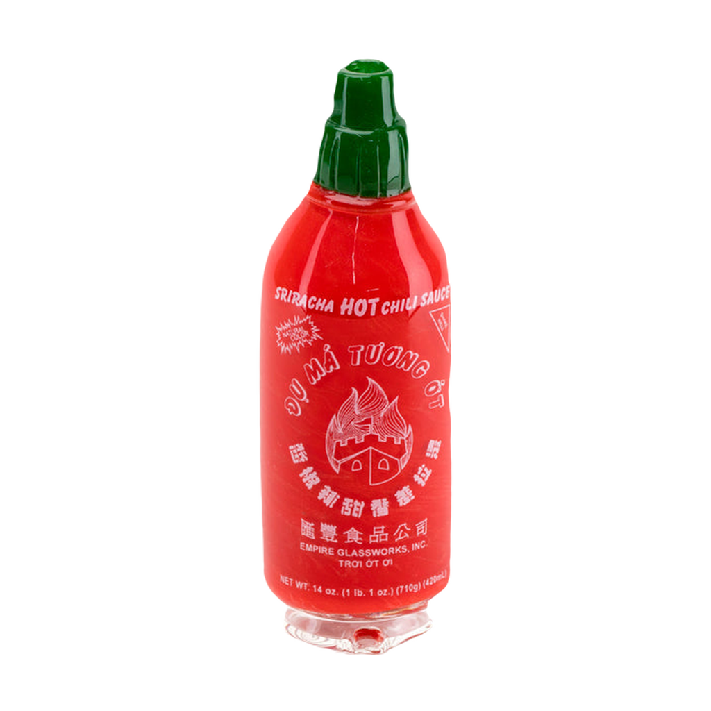 Empire Glassworks Sriracha Bottle Glass Attachment for PuffCo Peak, Front View
