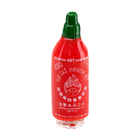 Empire Glassworks Sriracha Bottle Glass Attachment for PuffCo Peak, Front View