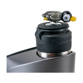 Empire Glassworks Penguin Puffco Peak Pro Carb Cap, Black Borosilicate Glass, Side View