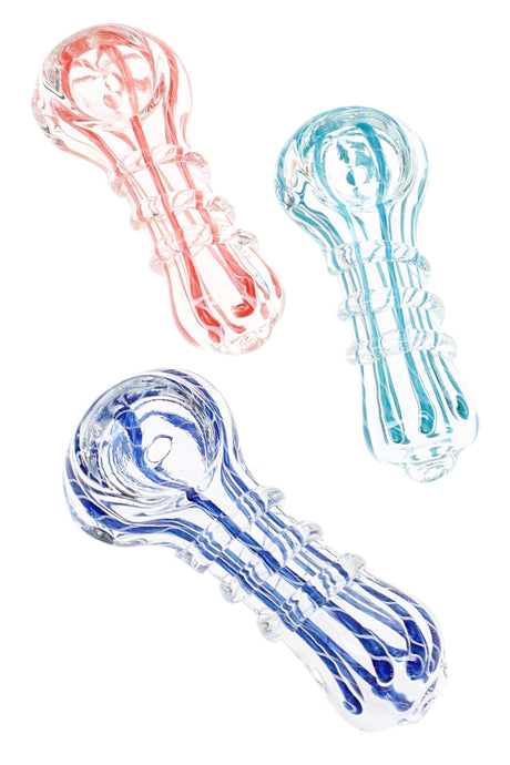 Colorful Striped Glass Spoon Pipe Pocket Coil 2.5 inch alternate view