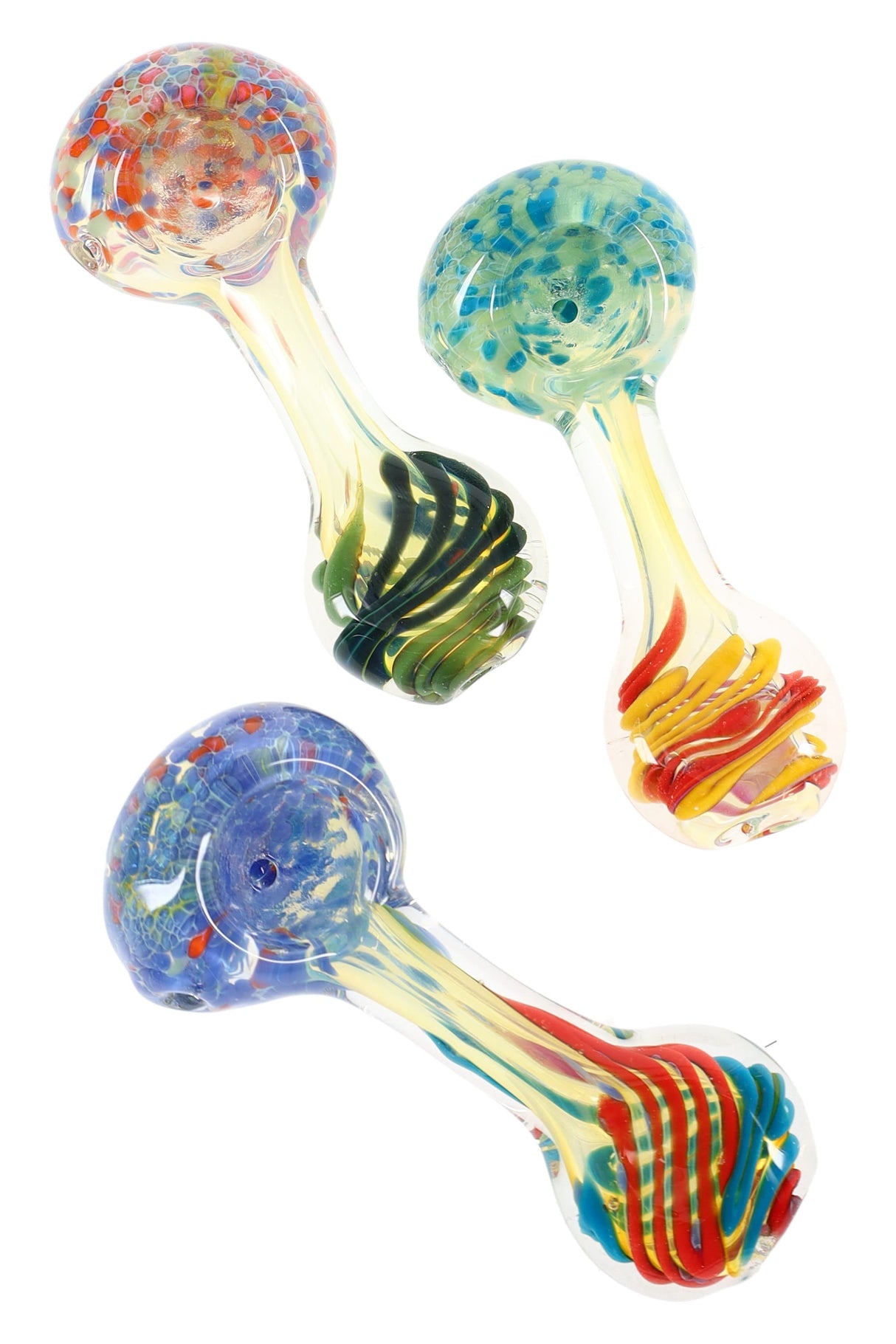 3.5″ Color-Changing Striped Frit Spoon Pipe