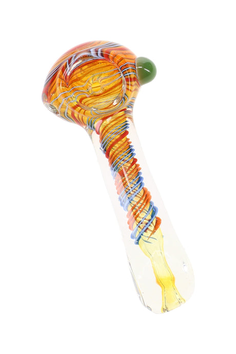 Color-Changing Striped Spoon Pipe Square Swirl 4 inch