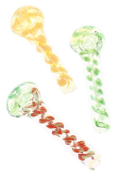 Color-Changing Striped Spoon Pipe Tiny Spiral 3.5 inch alternate view