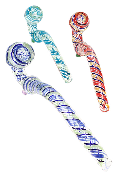 Swirl Ribbon Sherlock Glass Pipe Ribbon Wizard 8 inch alternate view
