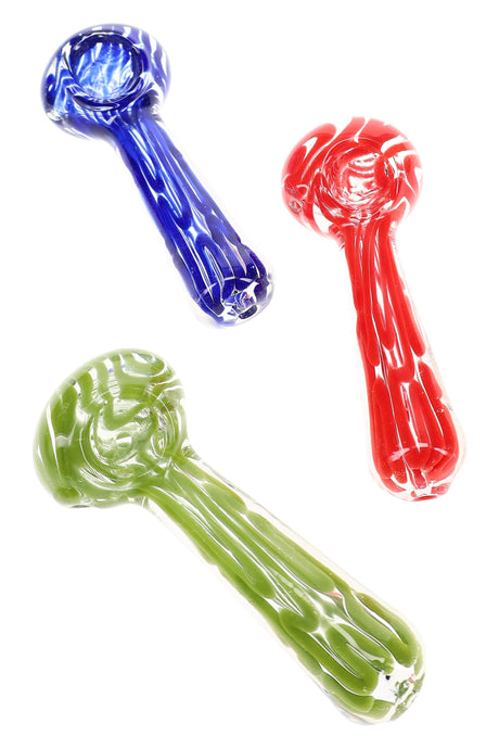 Thick Clear Striped Spoon Pipe Marble Stripe 5 inch alternate view