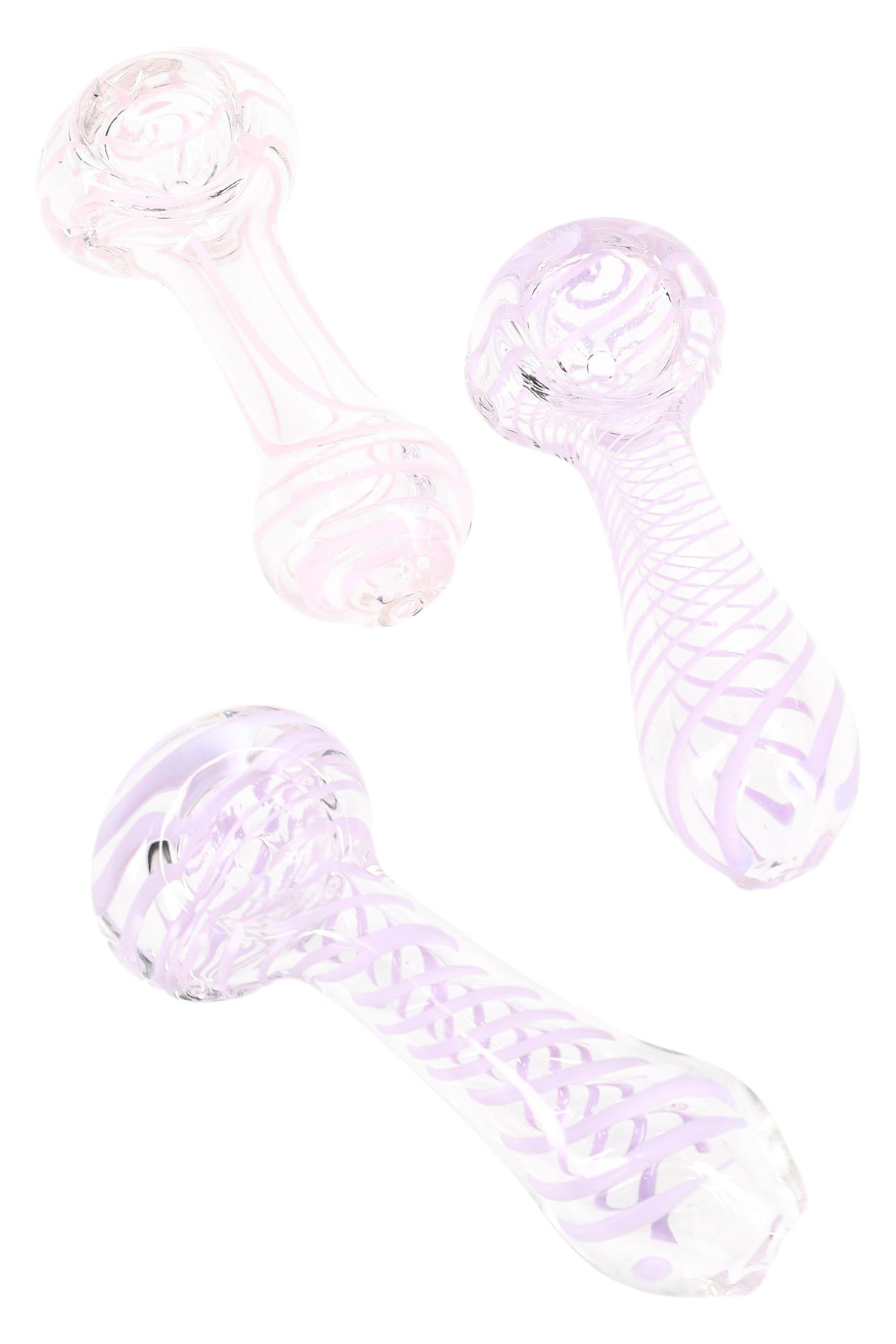 3.5″ Neon-Striped Clear Glass Spoon Pipe