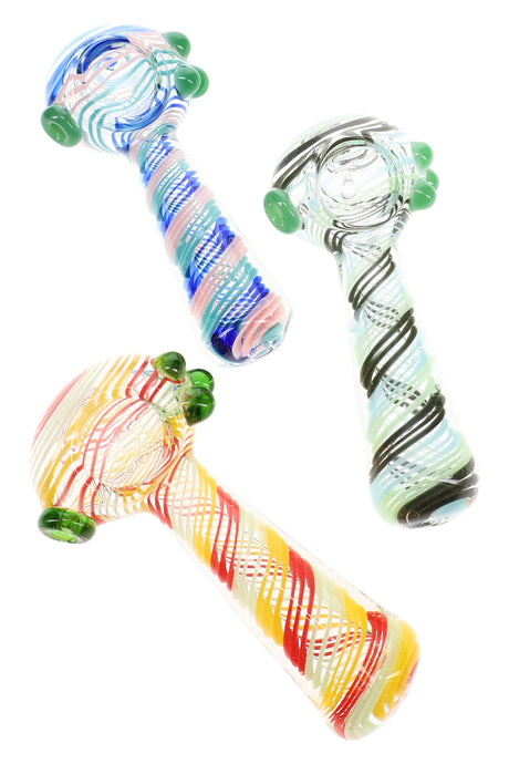 Clear Multicolor Swirl Spoon Pipe Stripe Parade 4.5 inch alternate view