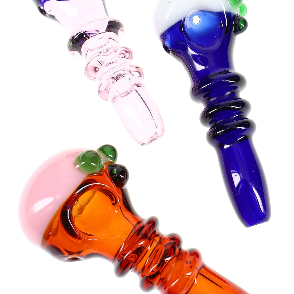 Colored Glass Rings Spoon “Stacked Rings” – 5″ – Assorted Colors – DankGeek
