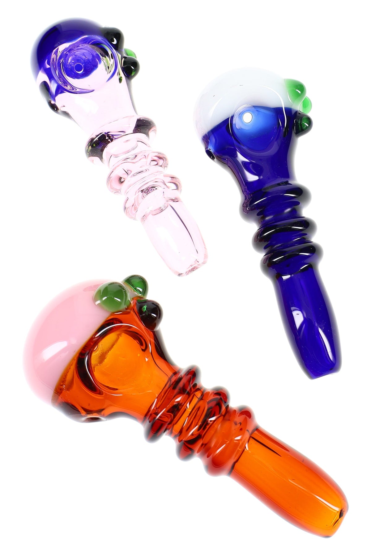 Colored Glass Rings Spoon “Stacked Rings” – 5″ – Assorted Colors – DankGeek
