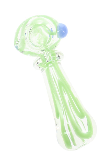 Clear Multicolor Striped Spoon Pipe Ribbon Marble 4 inch