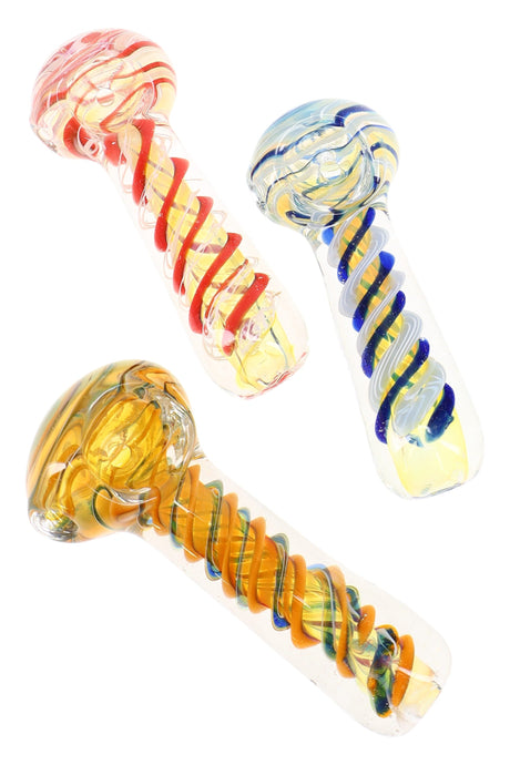 Color-Changing Multicolor Swirl Stripe Spoon Pipe “Taffy Twist” – Assorted Colors