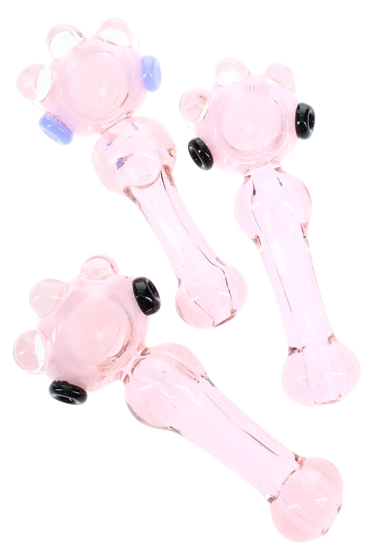 Pink Frit Marble Glass Spoon Pipe “Bubblegum Crown” – 5″