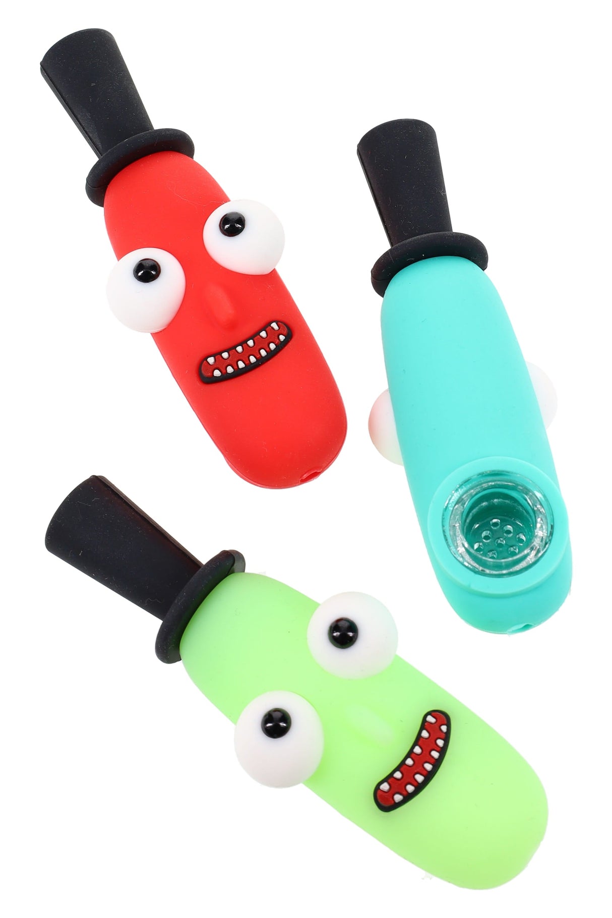 Silicone Top-Hat Character Hand Pipe “Top Hat Buddy” – Glass Bowl – Assorted