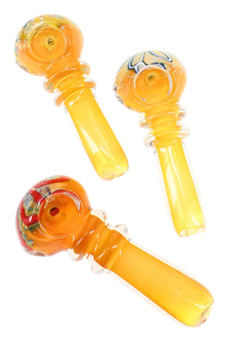 Color-Changing Frit Ring Spoon Pipe “Citrus Halo” – Assorted Colors