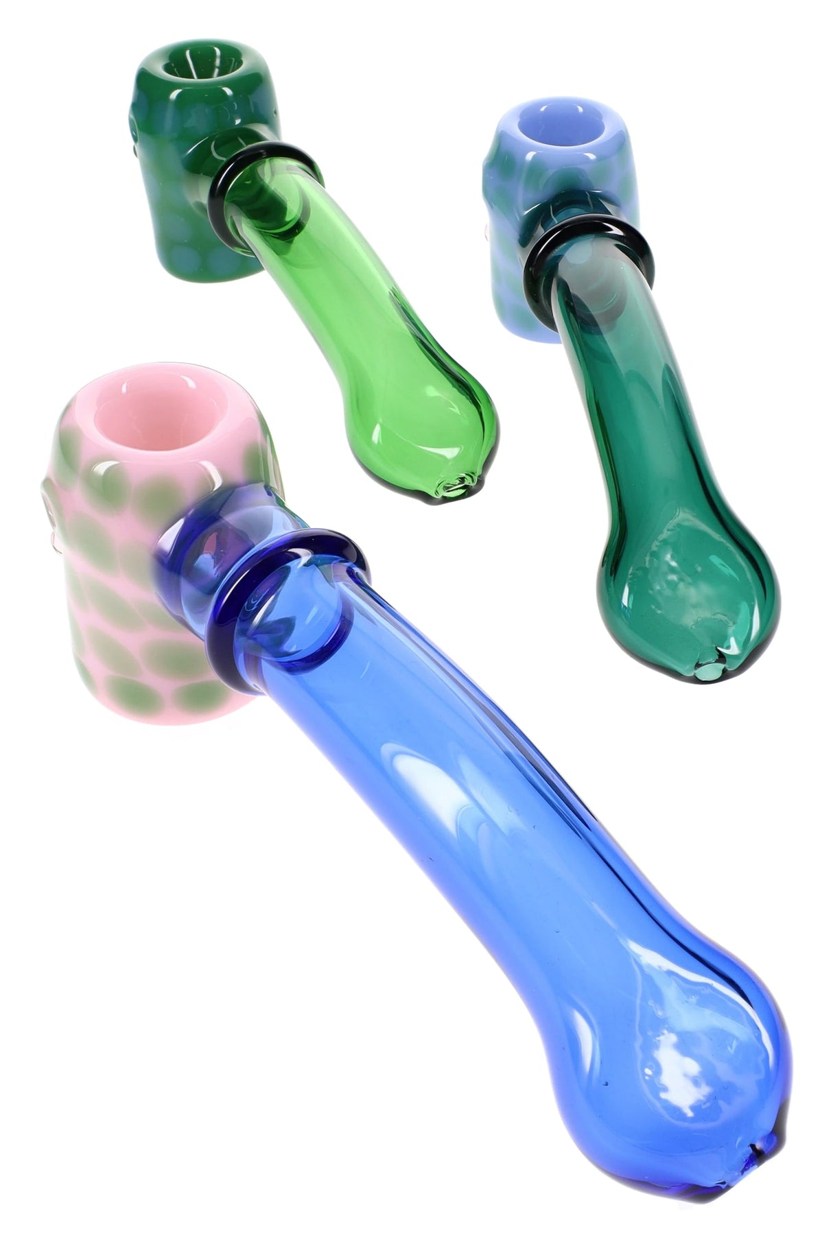 Glass Sherlock Hand Pipe “Neon Nucleus” – Assorted Colors