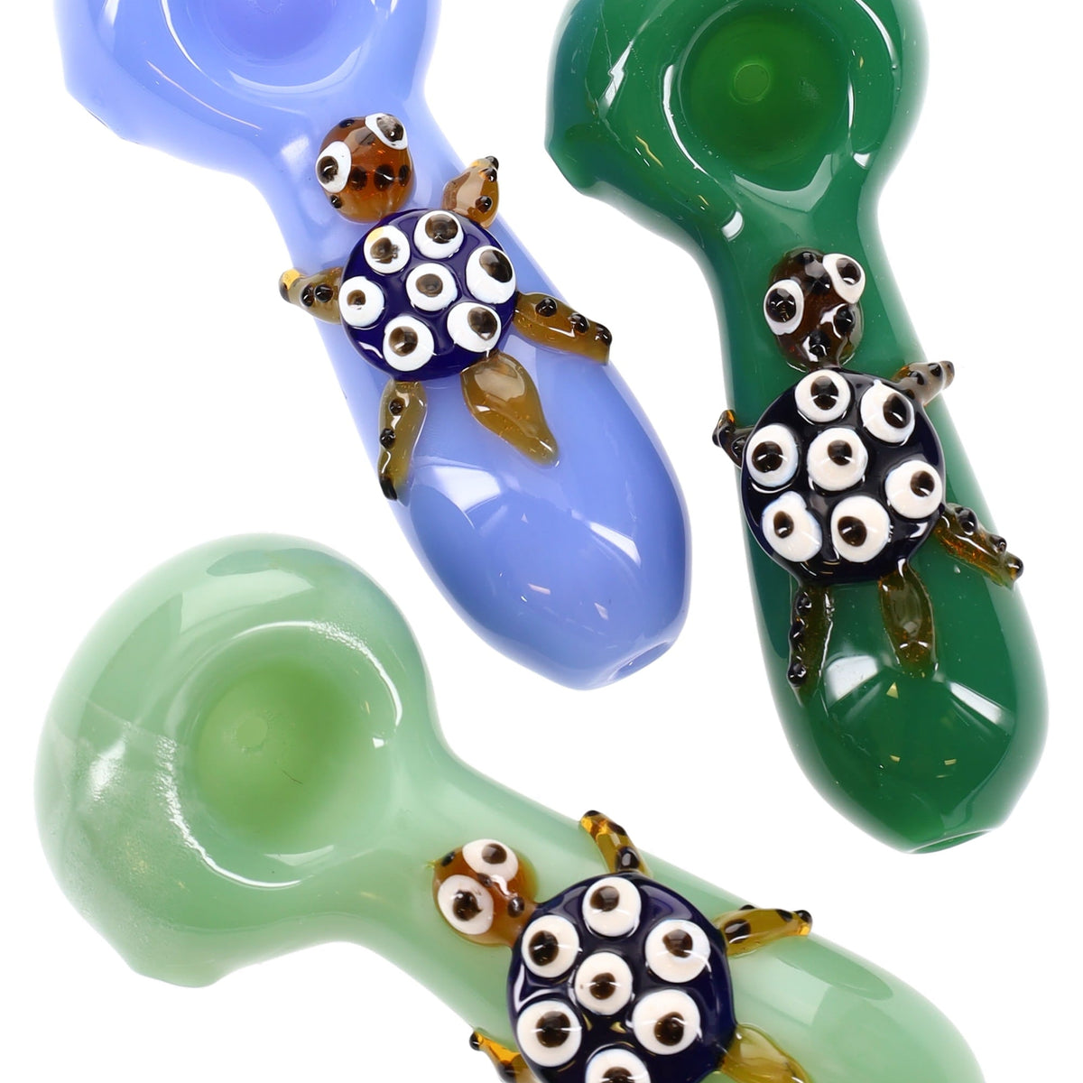 Turtle Glass Hand Pipe “Shelly Spoon” – Assorted Colors – DankGeek