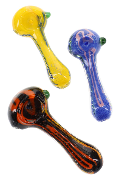 Colorful Squiggle Frit Spoon Pipe Squiggle Pop 3.5 inch alternate view