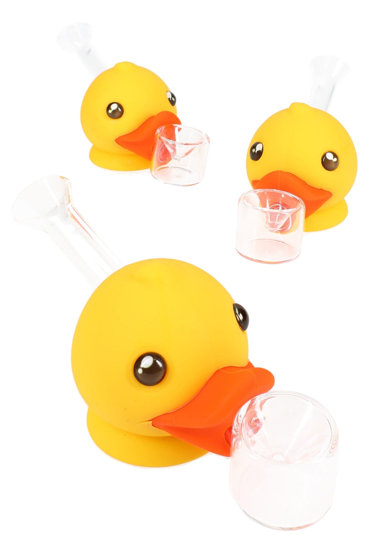 Glass & Silicone Duck Hand Pipe “Pond Quacker” – 4″