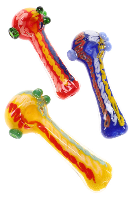 Multicolor Squiggle Frit Spoon Pipe Candy Current 5 inch alternate view