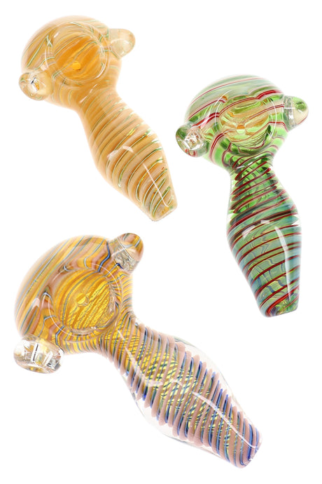 Silver Fumed Spiral Spoon Pipe Ribbon Loop 4.5 inch alternate view