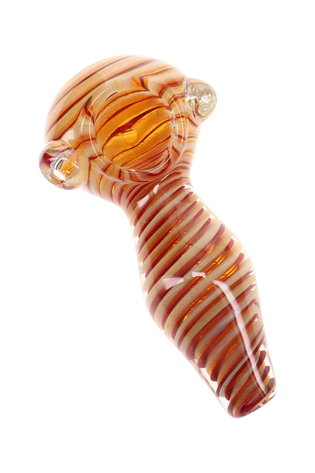 Silver Fumed Spiral Spoon Pipe Ribbon Loop 4.5 inch