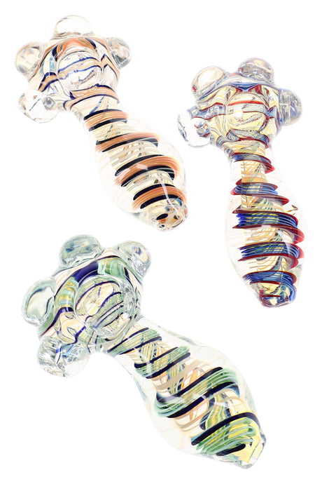 Ribbon Swirl Color-Changing Spoon Pipe Disco Worm 4 inch alternate view
