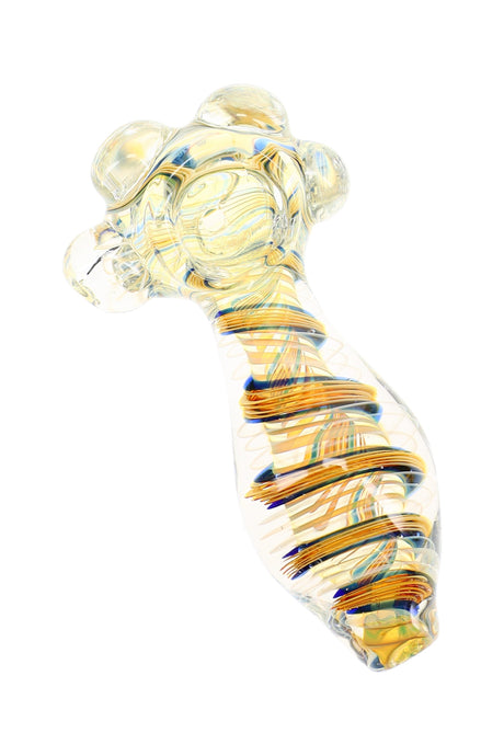 Ribbon Swirl Color-Changing Spoon Pipe Disco Worm 4 inch