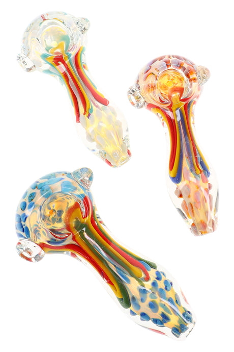 Silver Fumed Squiggle Dot Spoon Pipe Dot Drift 4.5 inch alternate view