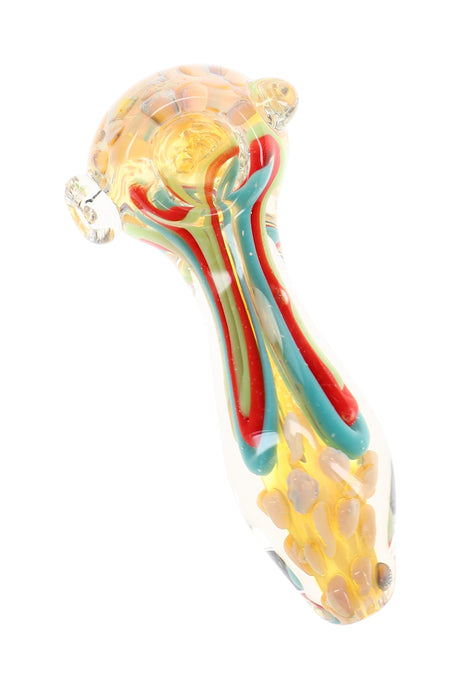 Silver Fumed Squiggle Dot Spoon Pipe Dot Drift 4.5 inch