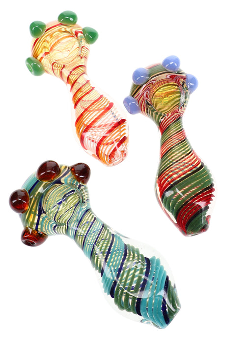 Color-Changing Spiral Striped Spoon Pipe Ribbon Spin 5 inch alternate view