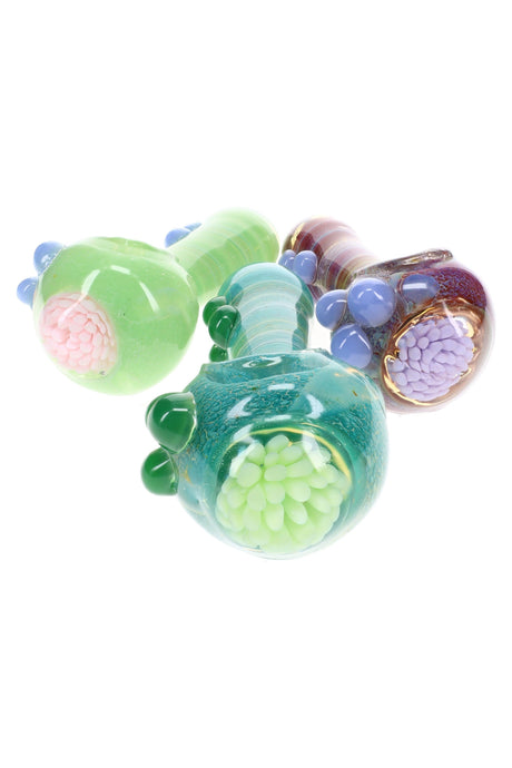 Silver Fumed Floral Spoon Pipe Garden Wizard 5 inch detail view