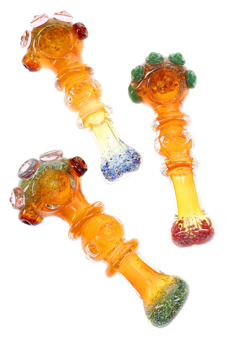 Gold Fumed Frit Ring Spoon Pipe Solar Scepter 5 inch alternate view