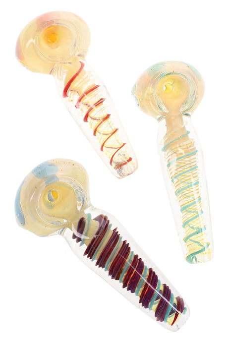 Silver Fumed Spiral Bubble Spoon Pipe Bubble Coil 3.5 inch alternate view